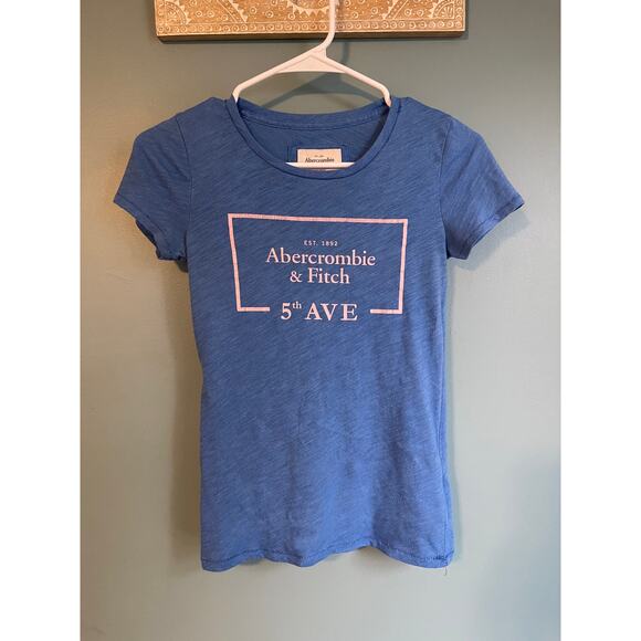 Abercrombie & Fitch 5th Ave Ocean Blue Baby Tee - Picture 1 of 5